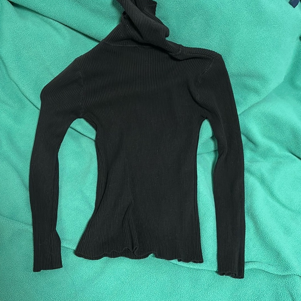 Black, tight fitting turtle neck